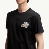 Double Logo Patch Cotton T-Shirt