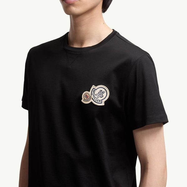 Double Logo Patch Cotton T-Shirt