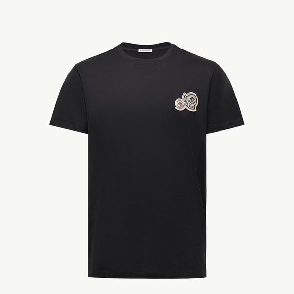 Double Logo Patch Cotton T-Shirt