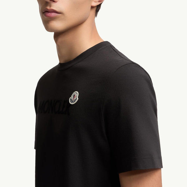 Flocked Logo Cotton T-Shirt
