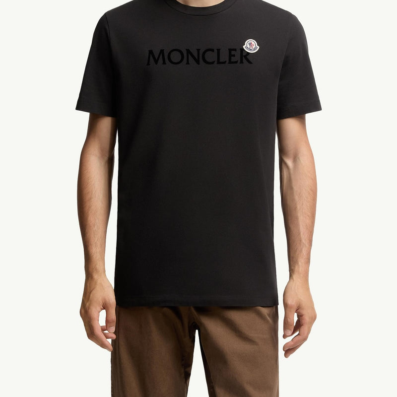 Flocked Logo Cotton T-Shirt