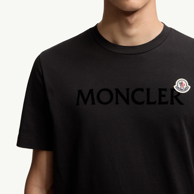 Flocked Logo Cotton T-Shirt