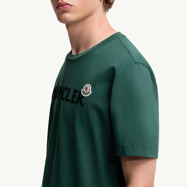 Flocked Logo Cotton T-Shirt