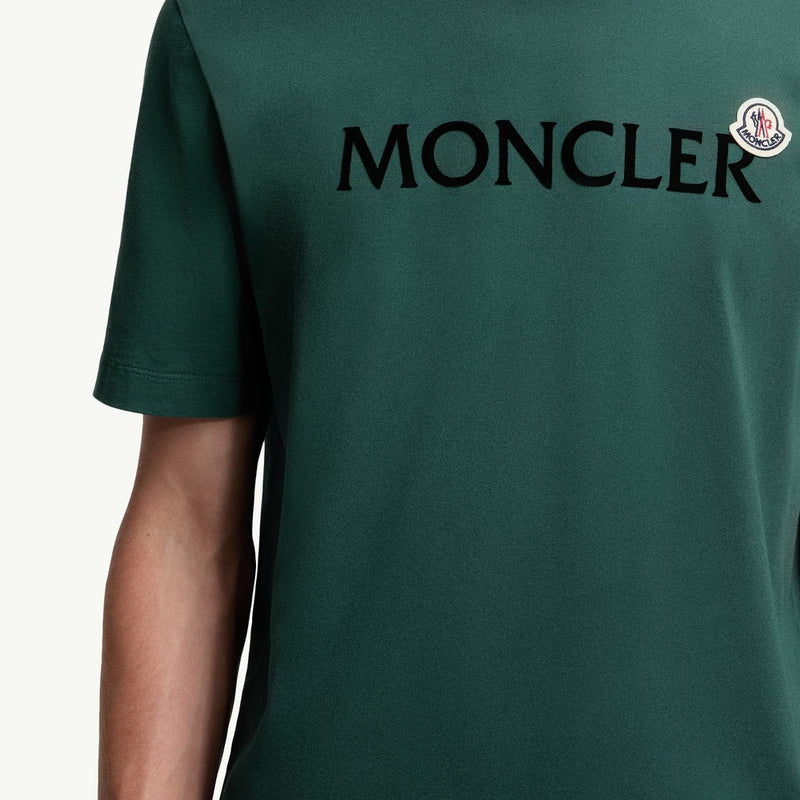 Flocked Logo Cotton T-Shirt