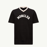 Embroidered Logo Cotton Piquet V-Neck T-Shirt