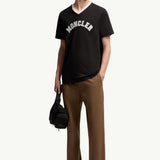 Embroidered Logo Cotton Piquet V-Neck T-Shirt