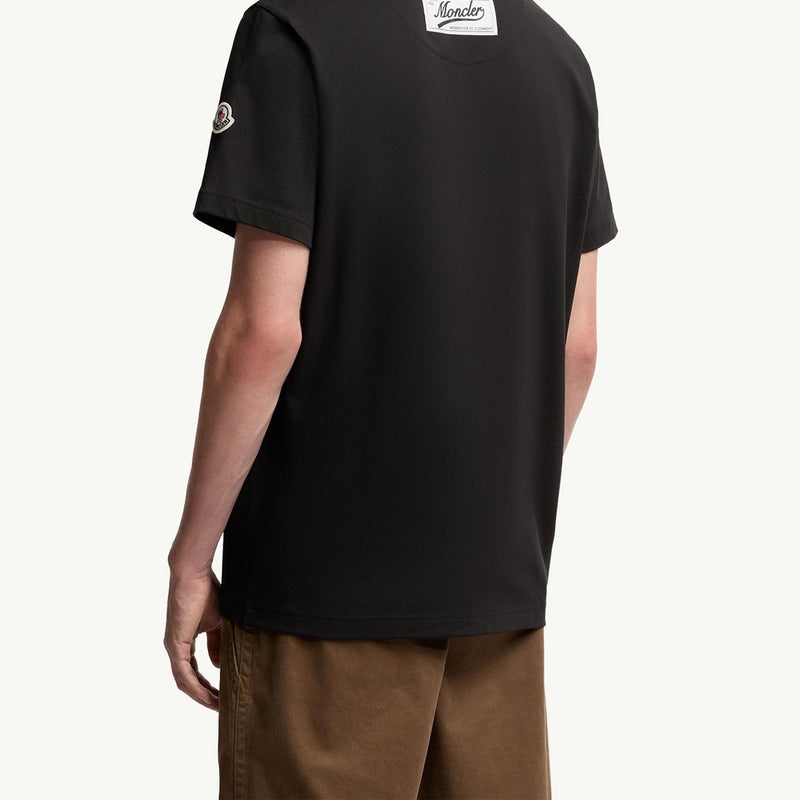 Embroidered Logo Cotton Piquet V-Neck T-Shirt