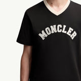 Embroidered Logo Cotton Piquet V-Neck T-Shirt