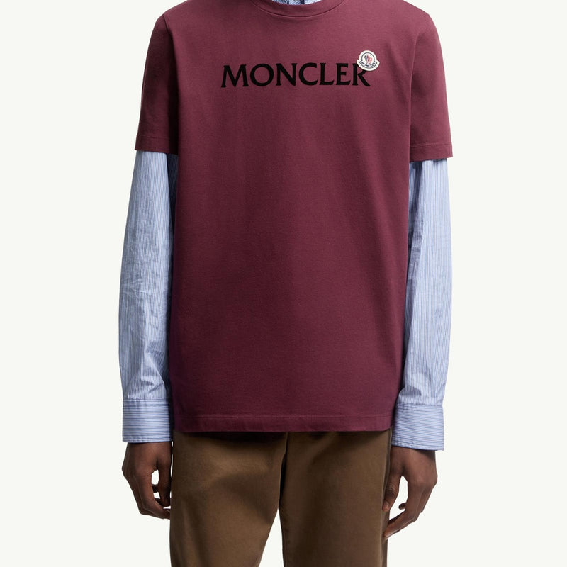 Flocked Logo Cotton T-Shirt