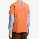Embroidered Logo Cotton Piquet V-Neck T-Shirt