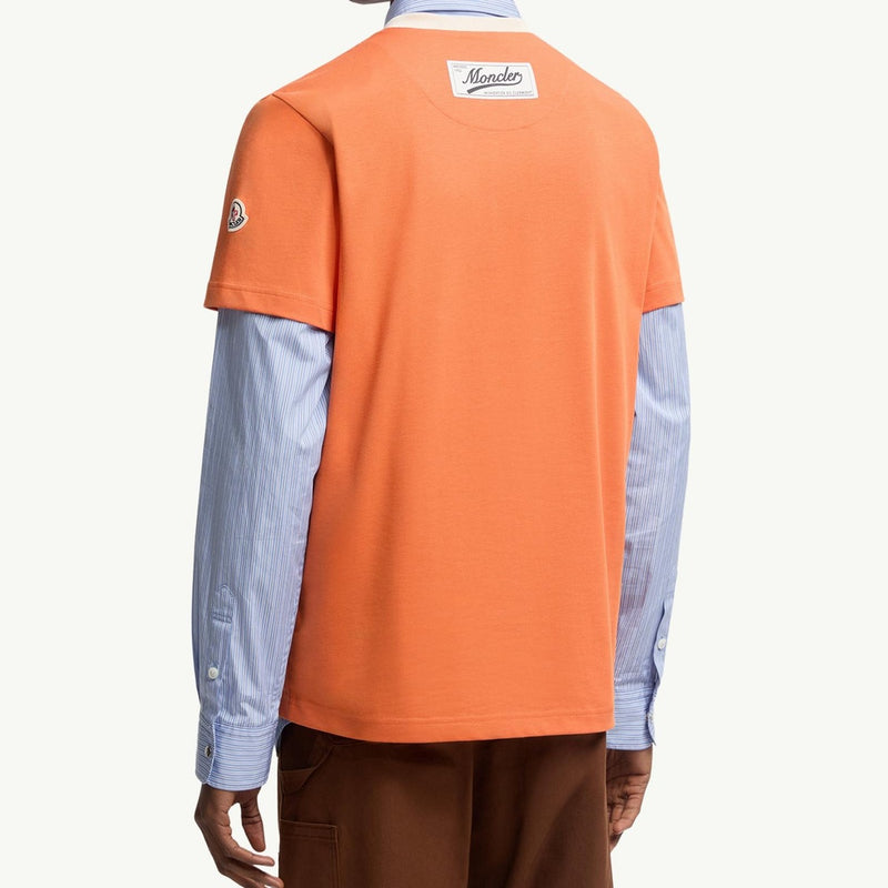 Embroidered Logo Cotton Piquet V-Neck T-Shirt