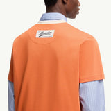 Embroidered Logo Cotton Piquet V-Neck T-Shirt