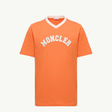 Embroidered Logo Cotton Piquet V-Neck T-Shirt