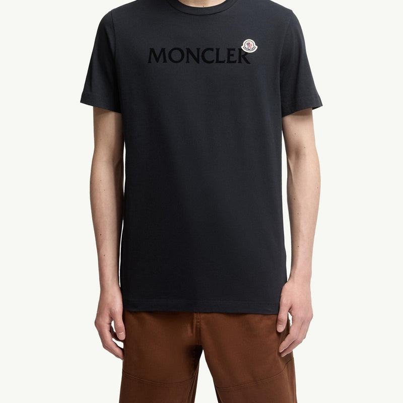 Flocked Logo Cotton T-Shirt