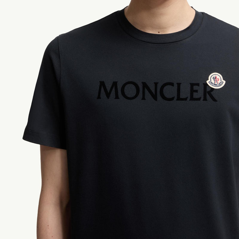 Flocked Logo Cotton T-Shirt