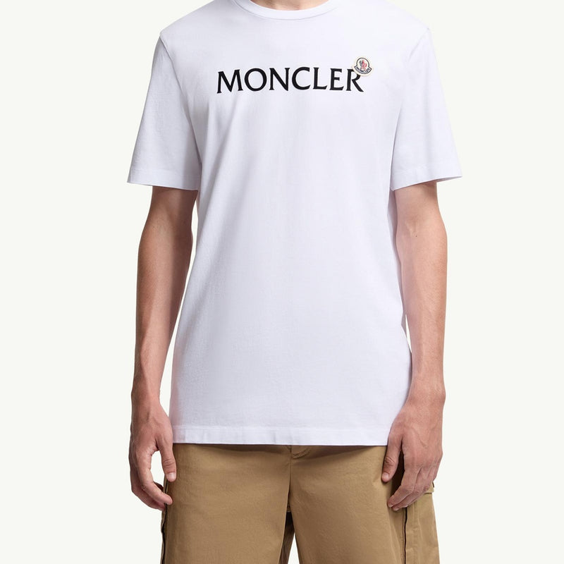 Flocked Logo Cotton T-Shirt