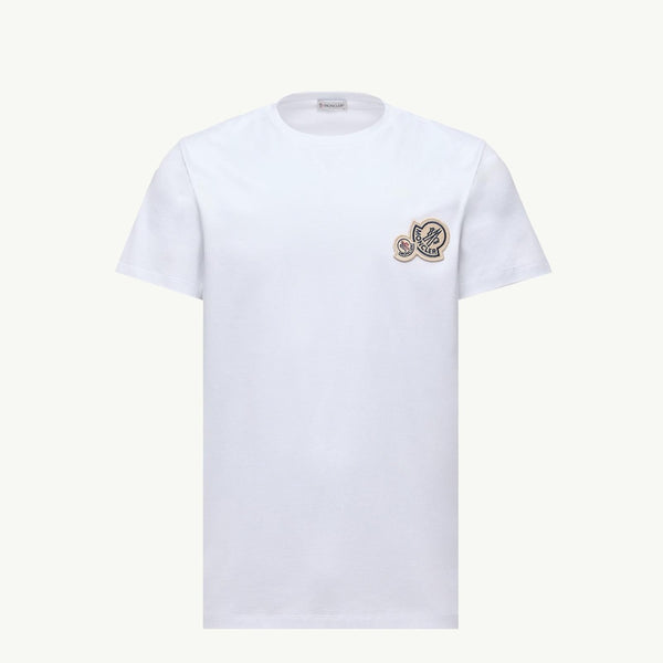 Double Logo Patch Cotton T-Shirt