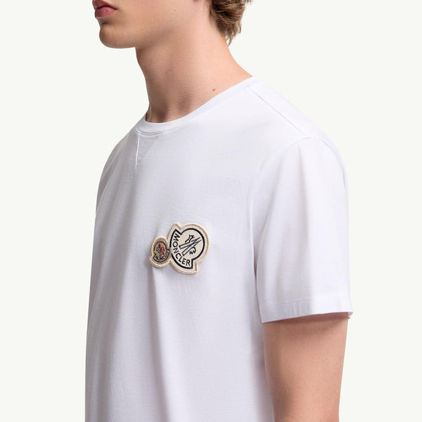 Double Logo Patch Cotton T-Shirt
