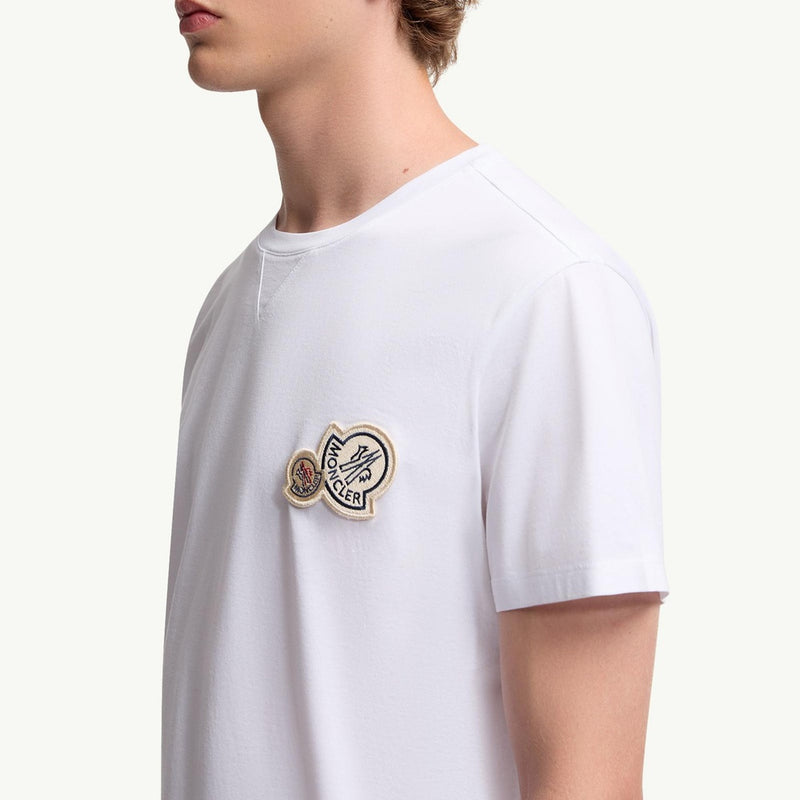 Double Logo Patch Cotton T-Shirt