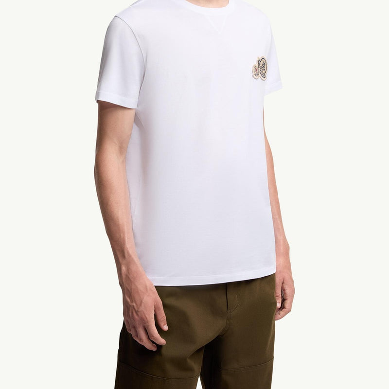 Double Logo Patch Cotton T-Shirt
