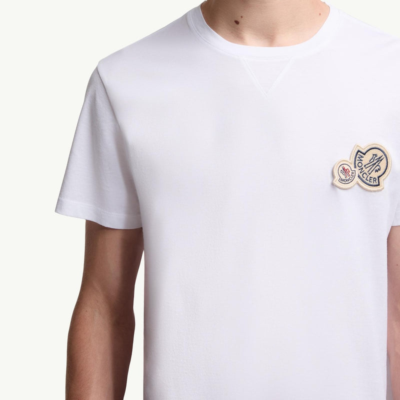 Double Logo Patch Cotton T-Shirt