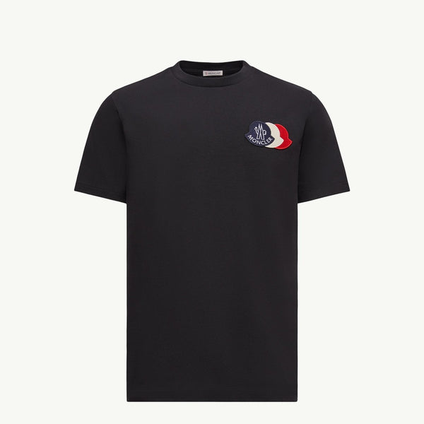 Embroidered Tricolour Logo Cotton T-Shirt