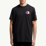 Embroidered Tricolour Logo Cotton T-Shirt