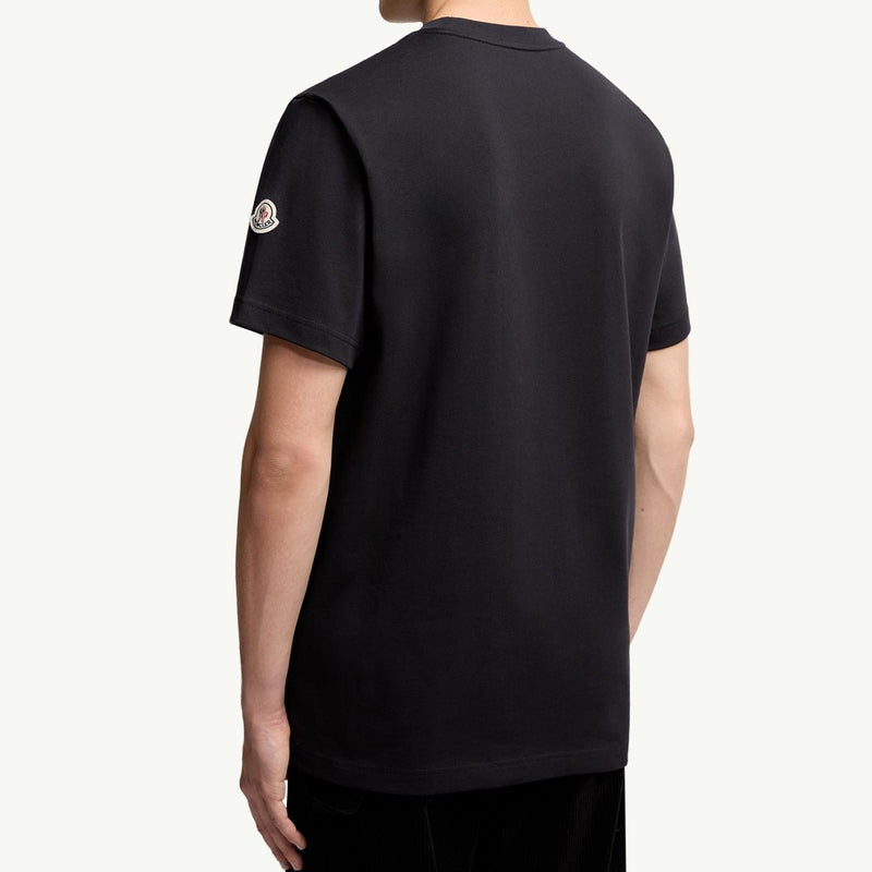 Embroidered Tricolour Logo Cotton T-Shirt