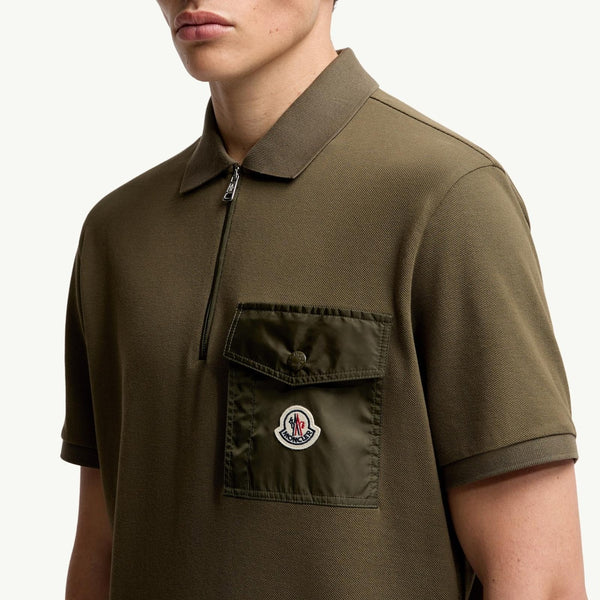 Cotton Piquet Polo Shirt with Pocket