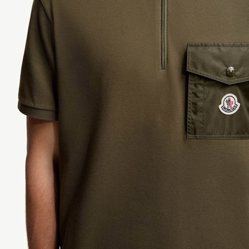 Cotton Piquet Polo Shirt with Pocket