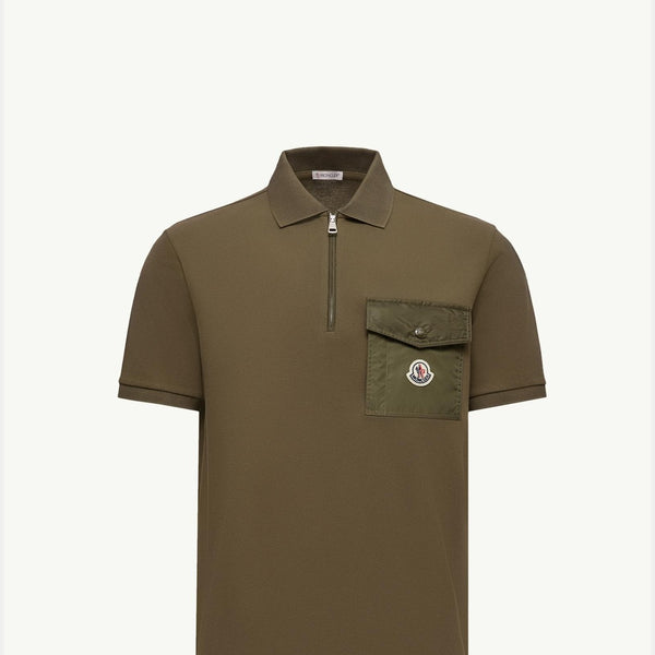Cotton Piquet Polo Shirt with Pocket