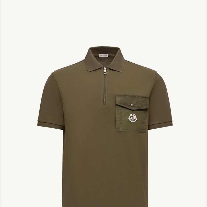Cotton Piquet Polo Shirt with Pocket