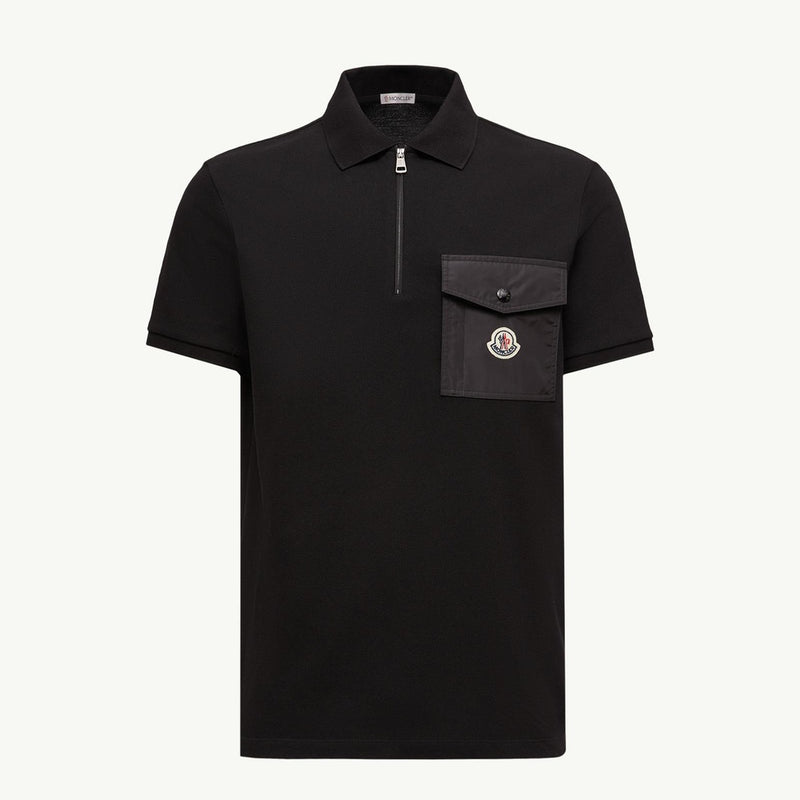 Cotton Piquet Polo Shirt with Pocket