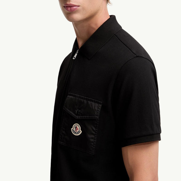 Cotton Piquet Polo Shirt with Pocket