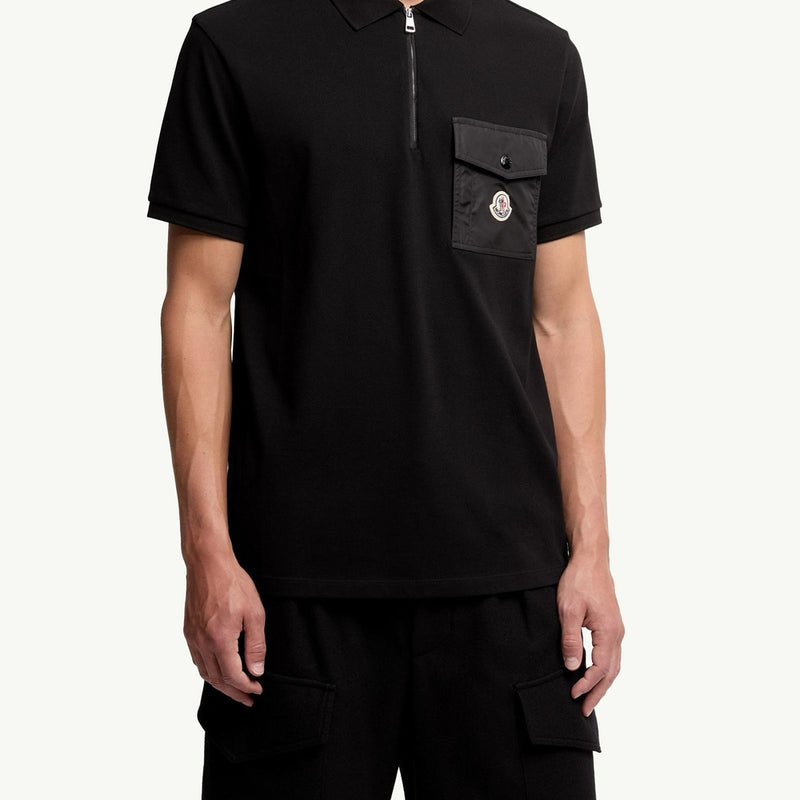 Cotton Piquet Polo Shirt with Pocket