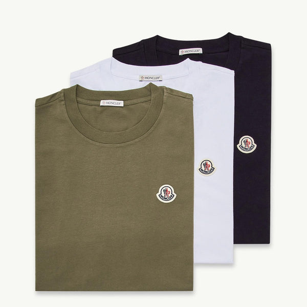 Logo Patch Cotton T-Shirt (Pack of Three)