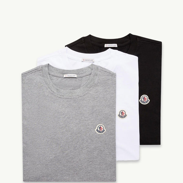 Logo Patch Cotton T-Shirt (Pack of Three)