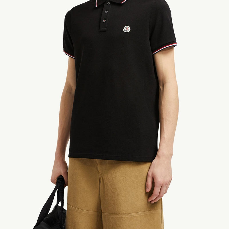 Tricolor-Trimmed Cotton Piquet Polo Shirt