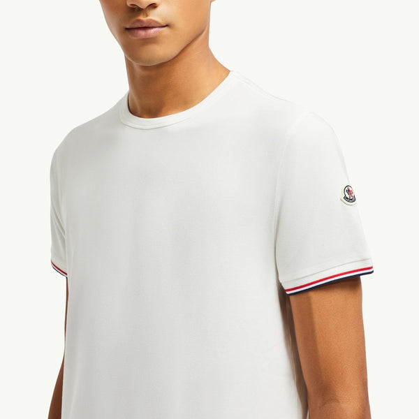 Tricolor-Trimmed Cotton T-Shirt