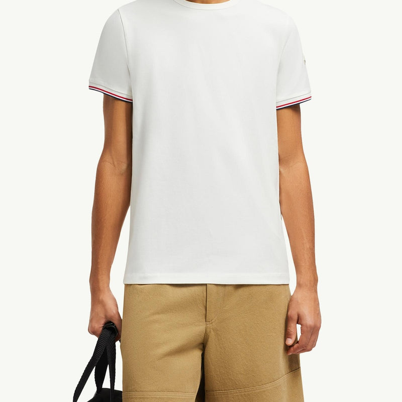 Tricolor-Trimmed Cotton T-Shirt