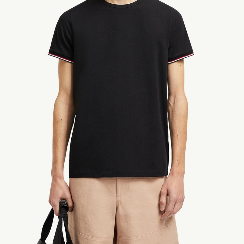 Tricolor-Trimmed Cotton T-Shirt