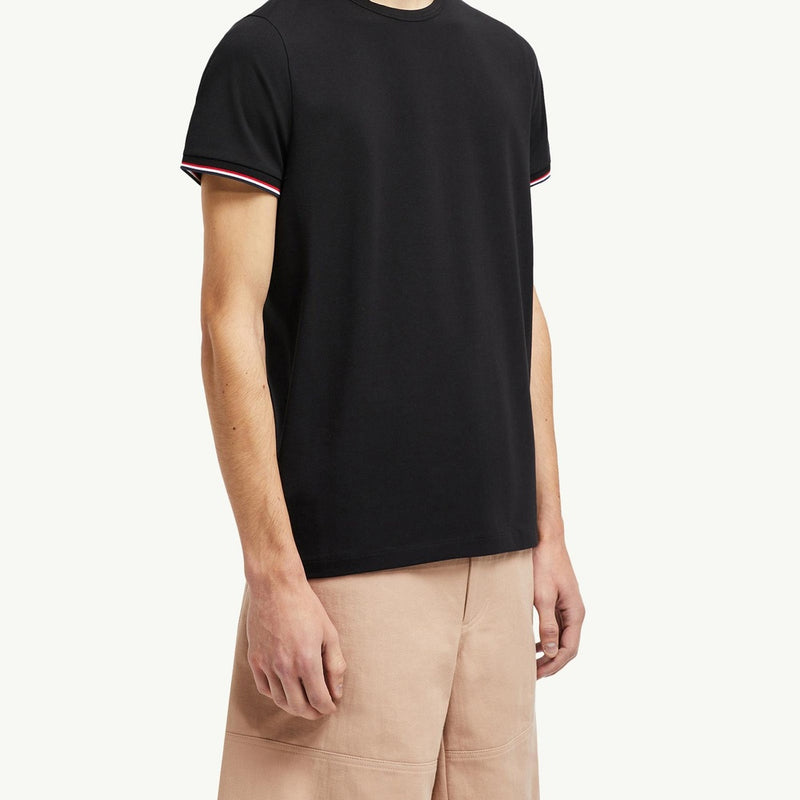 Tricolor-Trimmed Cotton T-Shirt