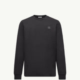 Leather Logo Long Sleeve Cotton T-Shirt