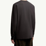 Leather Logo Long Sleeve Cotton T-Shirt