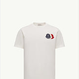 Embroidered Tricolour Logo Cotton T-Shirt