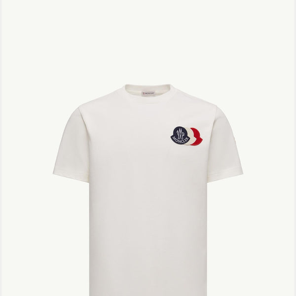 Embroidered Tricolour Logo Cotton T-Shirt