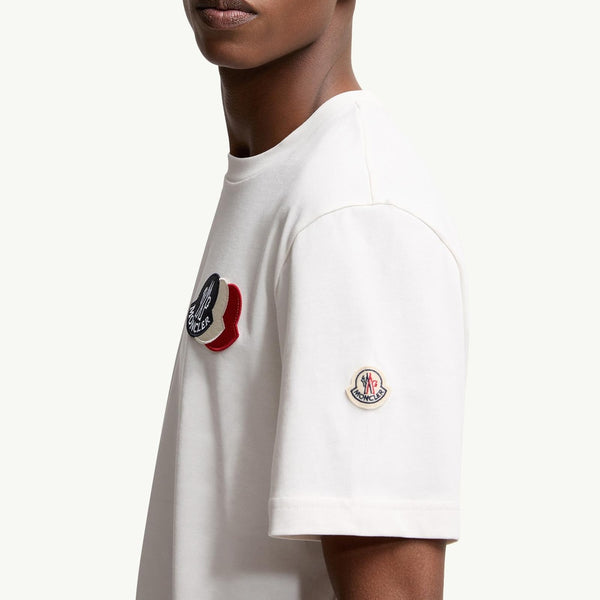 Embroidered Tricolour Logo Cotton T-Shirt