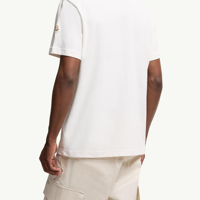 Embroidered Tricolour Logo Cotton T-Shirt