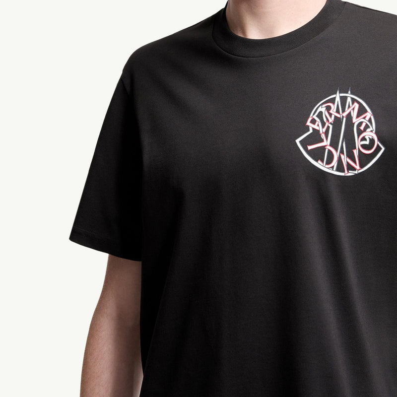 Overlapped Logo Cotton T-Shirt