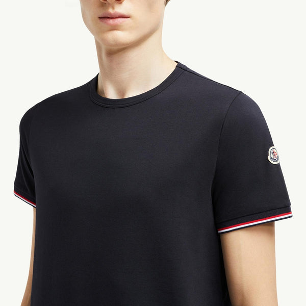 Tricolor-Trimmed Cotton T-Shirt